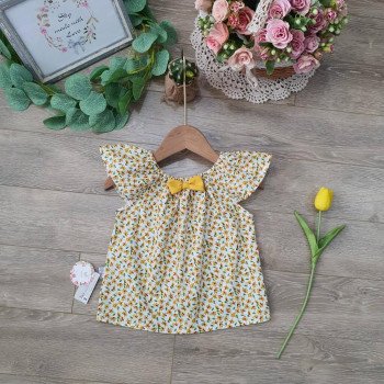 Áo hoa cổ chun tay tiên bé gái xuân hè -size 2-6
